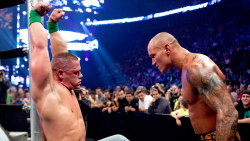 fishbulbsuplex:  Randy Orton vs. John Cena