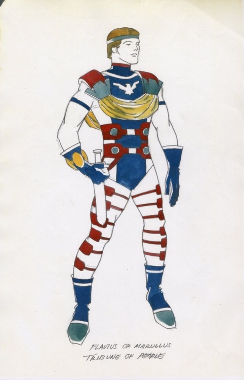 talesfromweirdland:Costume designs by Jack Kirby for a 1969 performance of Shakespeare’s JULIUS CEAS