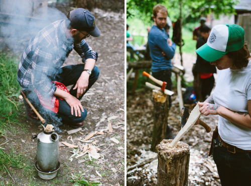 Spoon carving with Hatchet + Bear Summer Camp at Fforest