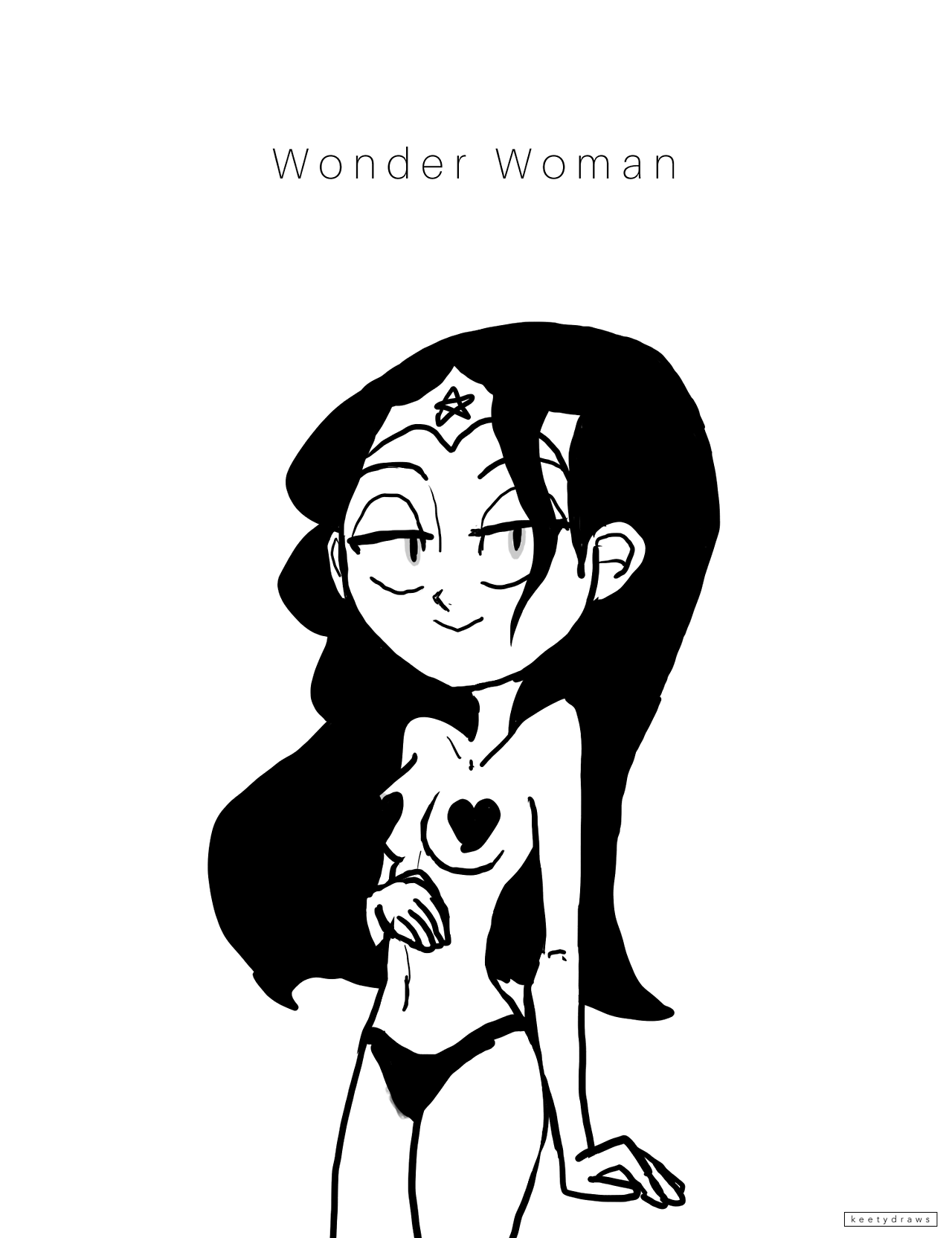 keetydraws: I love the TTG Wonder Woman design. Drawn on my phone for extra dumm.