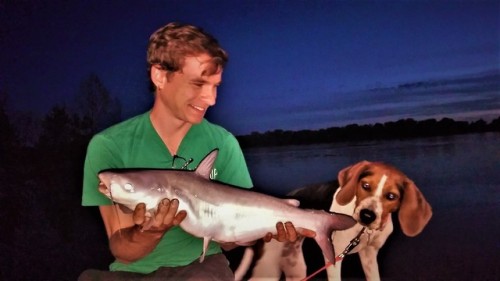 A lazy evening session fishing with the pup