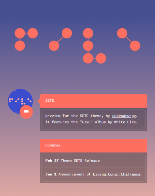 codematurgy: SETE is a theme by codematurgy made for the PANTONE Color Of The Year Challenge ho