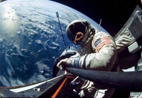 nasahistory:Astronaut Buzz Aldrin during Gemini 12.