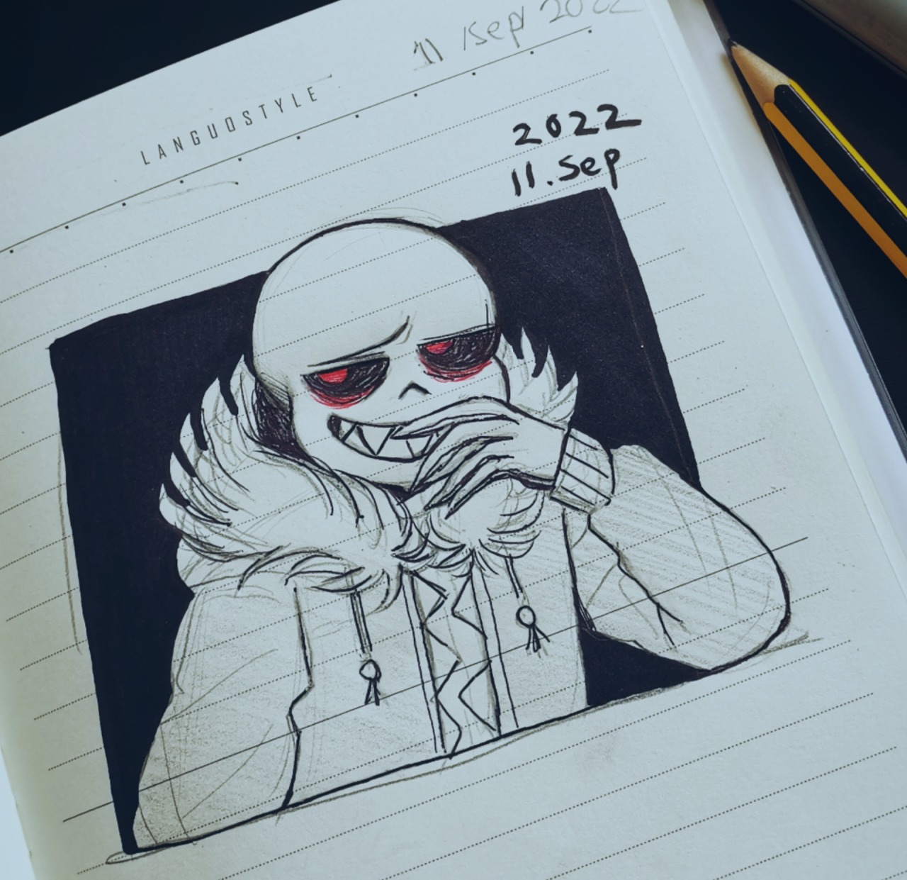 Changed me. #undertale #sans #au #drawing #inksans #fellsans #swapsans