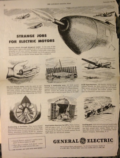 “More than 2 million General Electric motors will join the armed services this year” (1944) 