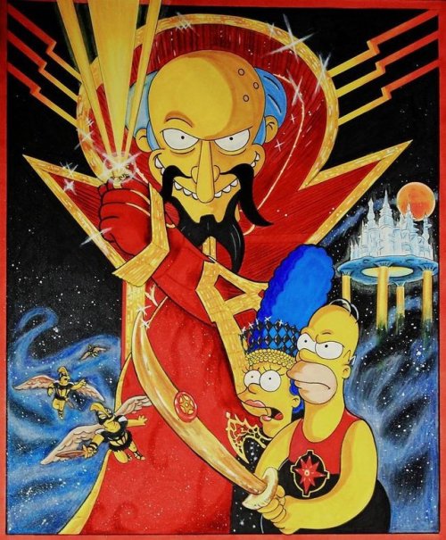 “Savior of the Universe” the last, and personal favorite, of my old Simpsons art. #bongocomics #bong