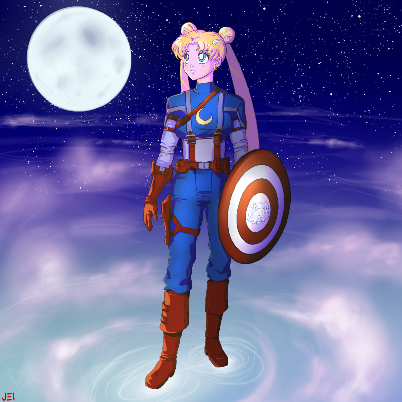 dramalibrarian:  firecloud42:  Sailor Avengers drawn by JEI  So much awesome.…Would