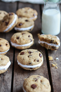 4himglory:  Chocolate Chip Banana FlufferNutter Sandwich Cookies | Half Baked Harvest