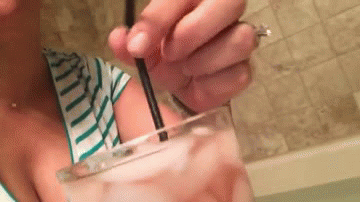 yoursecretdaddy:  My pretty piggy making herself a cocktail - Vodka, Vitamin Water