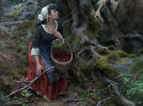 carasidhe: thecollectibles:   Fairy and the peasant girl (for Mythbook 3) by  Yuliya Litvinova   now this is some legit modern fairy art 