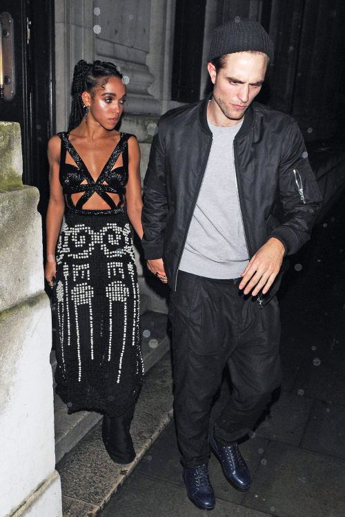 myheartsnsocal:Rob and girlfriend FKATwigs leaving the BritAwards After AFTER party