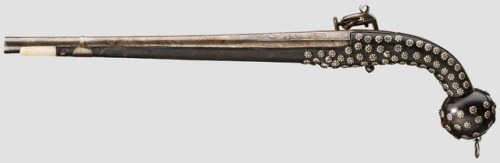 Silver rosette studded miquelet pistol from the Caucuses, 19th century.from Hermann Historica