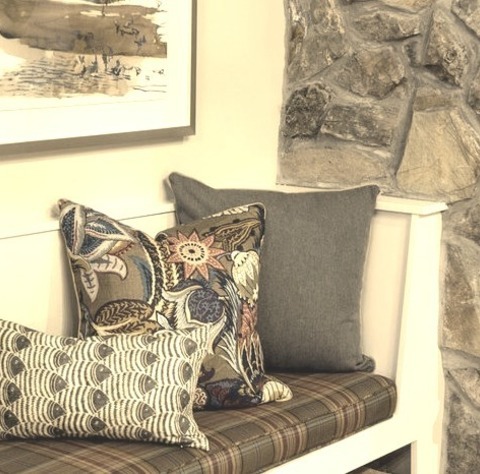Living Room - Formal Large Rustic Open Concept Living Room With A Formal Medium Tone Wood Floor, White