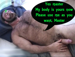 theevilking33:  hypnoseros:  With the hypno chip in place, Dan’s step dad was nothing more than slave to his will.  I will, slave.First, flex for me.