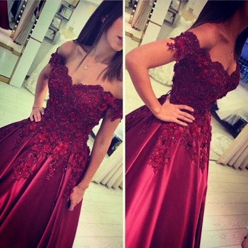 burgundy ball gowns . shop from our bio .promote code：INS . #prom2k19 #gown #prettygirls #fashion #f