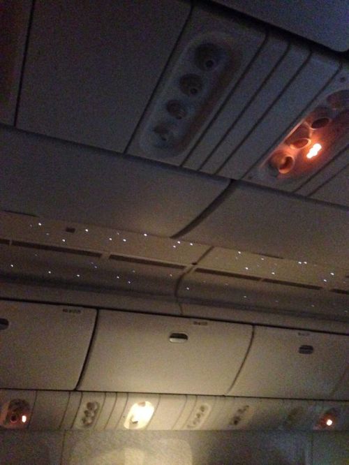 fawnalie:  The plane roof has little lights to imitate stars // 