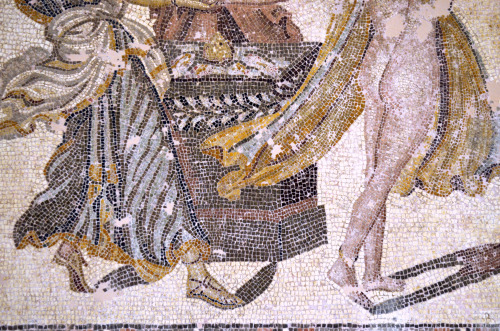 greek-museums:Archaeological Museum of Patra:Mosaic floor with scene of a dance by the Three GracesF