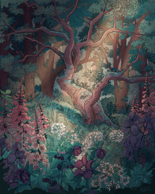 lightgreyartgallery:The Witches’ Garden - Hari Conner @haridrawsThis piece is about the duality of t