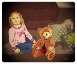 fringecomix:  Etta’s favorite present for her third birthday was her Red Vines Autopsy Bear from Grandpa Walter.  YEP