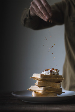 sweetoothgirl:Guinness Waffles with Irish Whiskey Cream  