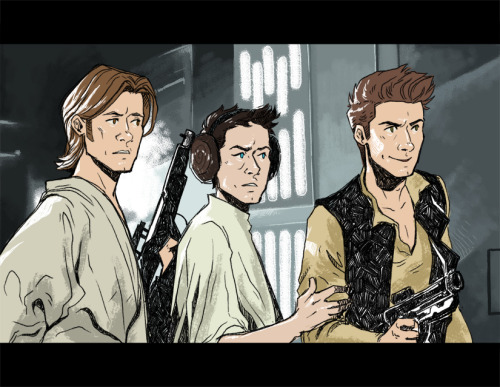 unicornempire: The Gang takin’ a cruise in the Millenium Falcon! Thought I’d put them al