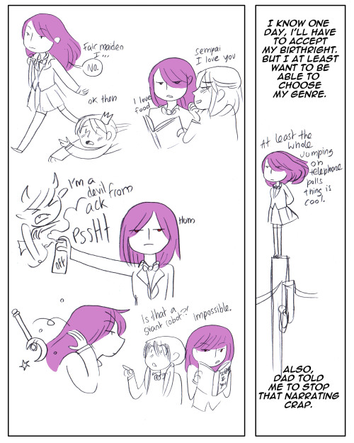 secondlina:“Nope”, the anime.Based on that hilarious text post.Working on magical girl stuff & t