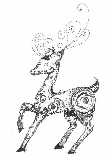 usa-fashion-fever:    Zentangle Reindeer Greeting Card 