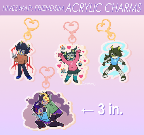 ☆ SET 2: PRE-ORDER! Hiveswap Acrylic charms!  ☆Double-sided, 2.5″ charms with glitter epoxy cover av