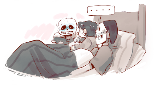 moofrog:If anyone is wondering, Papyrus and Frisk are having a sleepover. :D 