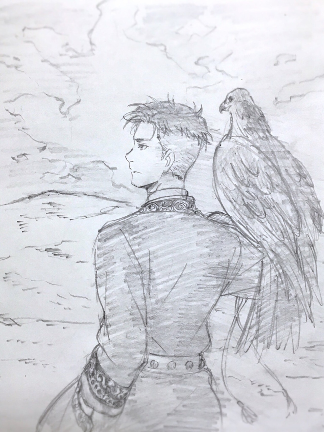 fuku-shuu:  Itou Noriko (An Animation Director for YOI) drew Otabek as a falconer