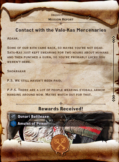 War Table Missions —&gt; Orlais —&gt; Contact with the Valo-Kas Mercenaries (Ori