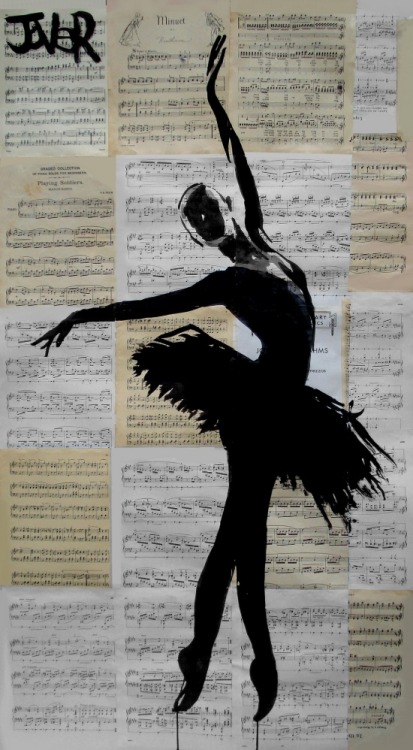 danceoftheday: bestof-society6:ART PRINTS BY LOUIJOVERART en-pointeodettethe black tutuara