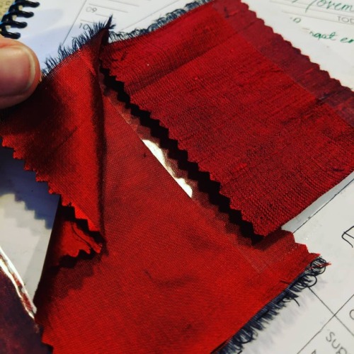 Blood Red Silk! Well, black cherry, and garnet. But BLOOD is much more suited to Red Death. I found 