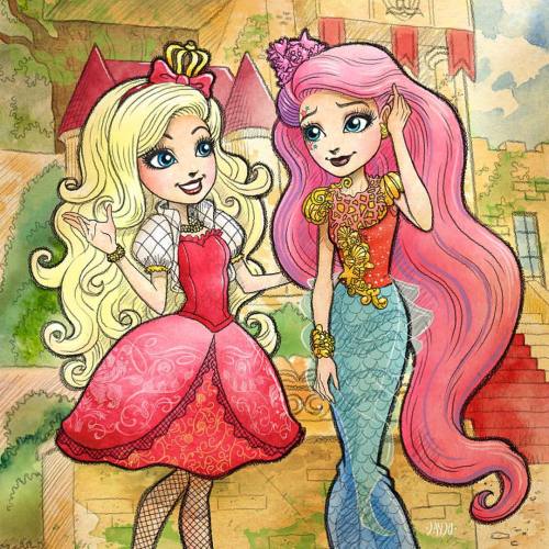 Book cover I drew for EAH: Fairy Tail Ending with Apple White and Meeshell Mermaid published by Litt