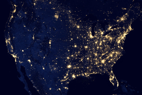 TheUSA at night (April – October 2012).  Composite image assembledfrom data from the Suomi NPP satel