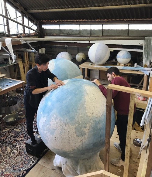 Working on a 127cm Churchill Globe.In the studio of Bellerby & Co Globemakers, London.www.beller