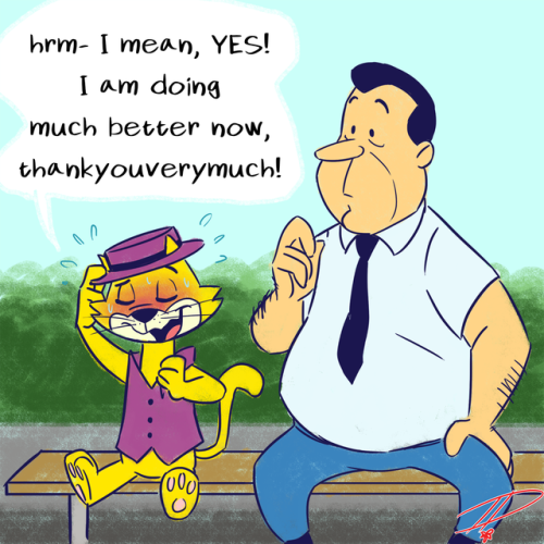 micaxiii: As requested by @darkwingsnark, here’s her and I’s idea of the moment Top Cat realizes his