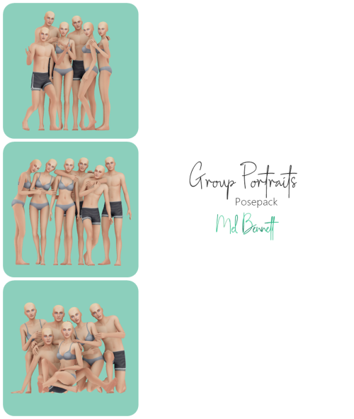mel-bennett: GROUP PORTRAITS POSEPACK (Patreon Early Access)Info:3 group posesYou’ll need:Teleport m
