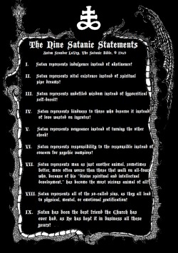 dblackthorne:  The Nine Satanic Statements,
