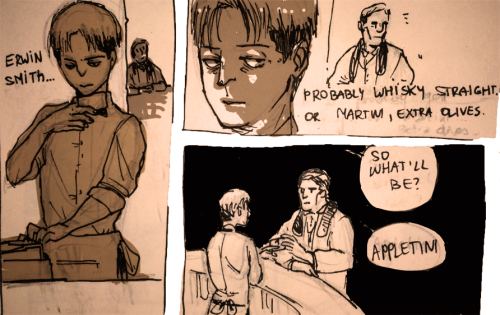 stoned-levi:  jen-suis:  tumblr user corporal-ribeye is my never ending source of laughter and inspiration for eruri stuff (basically i drew this post)  Y O U  D I D THETHING