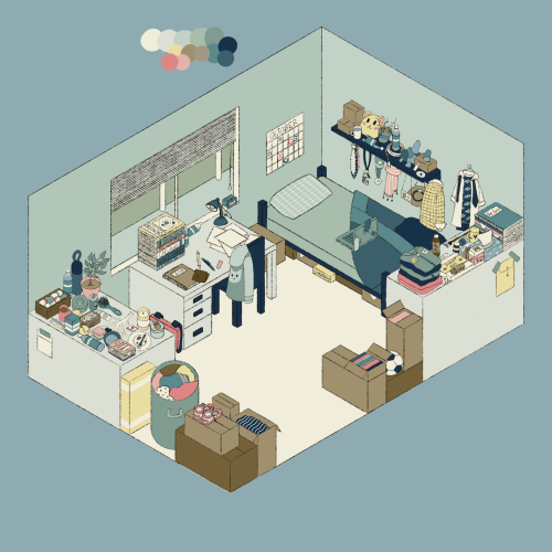 randykorn: Adam’s room!I was gonna draw it from the opposite perspective so you could see the 