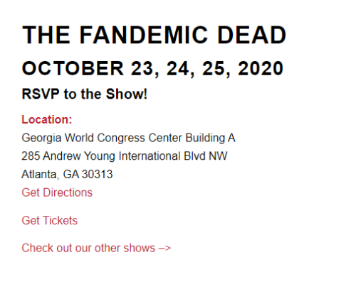 This is BIG news!!! INFO HERE:  https://www.fandemictour.com/the-fandemic-dead/