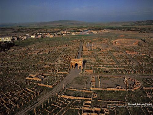 Timgad, AlgeriaFounded circa 100 AD by emperor Trajan