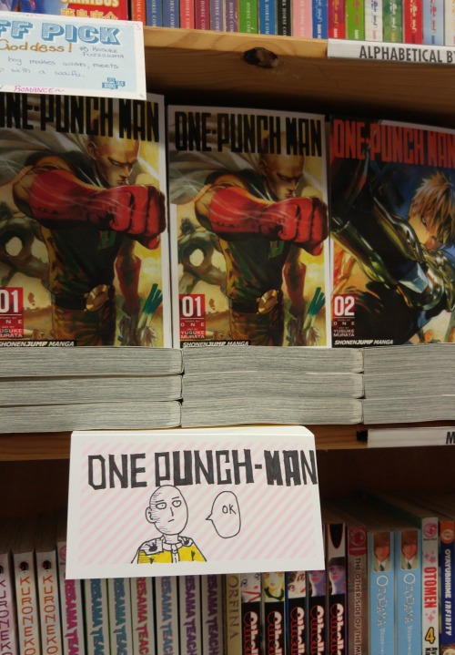 norfang:  every other staff pick card in the store contained well thought out summaries and reasonings as so why one should read a certain book or series and then there was one punch-man 