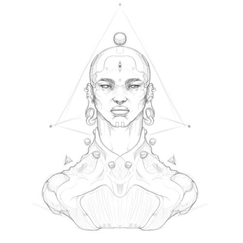 Just a quick end of the night #sketch #art #spacers #gages #artwork #afrofuturism #bust #tattoo #dra