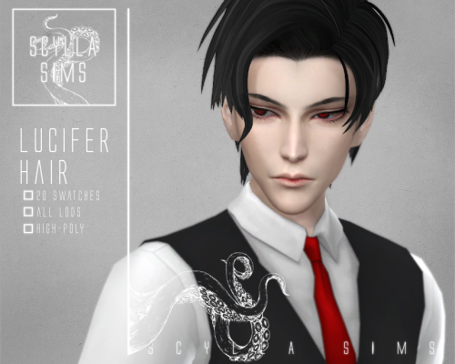 OBEY ME: LUCIFER HAIR (TS4)Alright. I decided that I would create and upload these in order as I fin