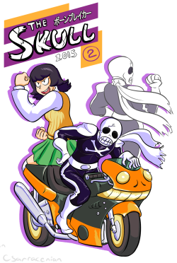 sarraceniarts:  an art contest entry for @mikemcspooky‘s art contest.  Posting it here too because hey guys did you know mikemcspooky made a webcomic starring a skull-themed toku heroine? Its true yo.   Pretty much said this on deviantART, but this