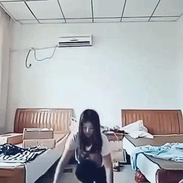 one legged girl doing excercises while keeping her balance