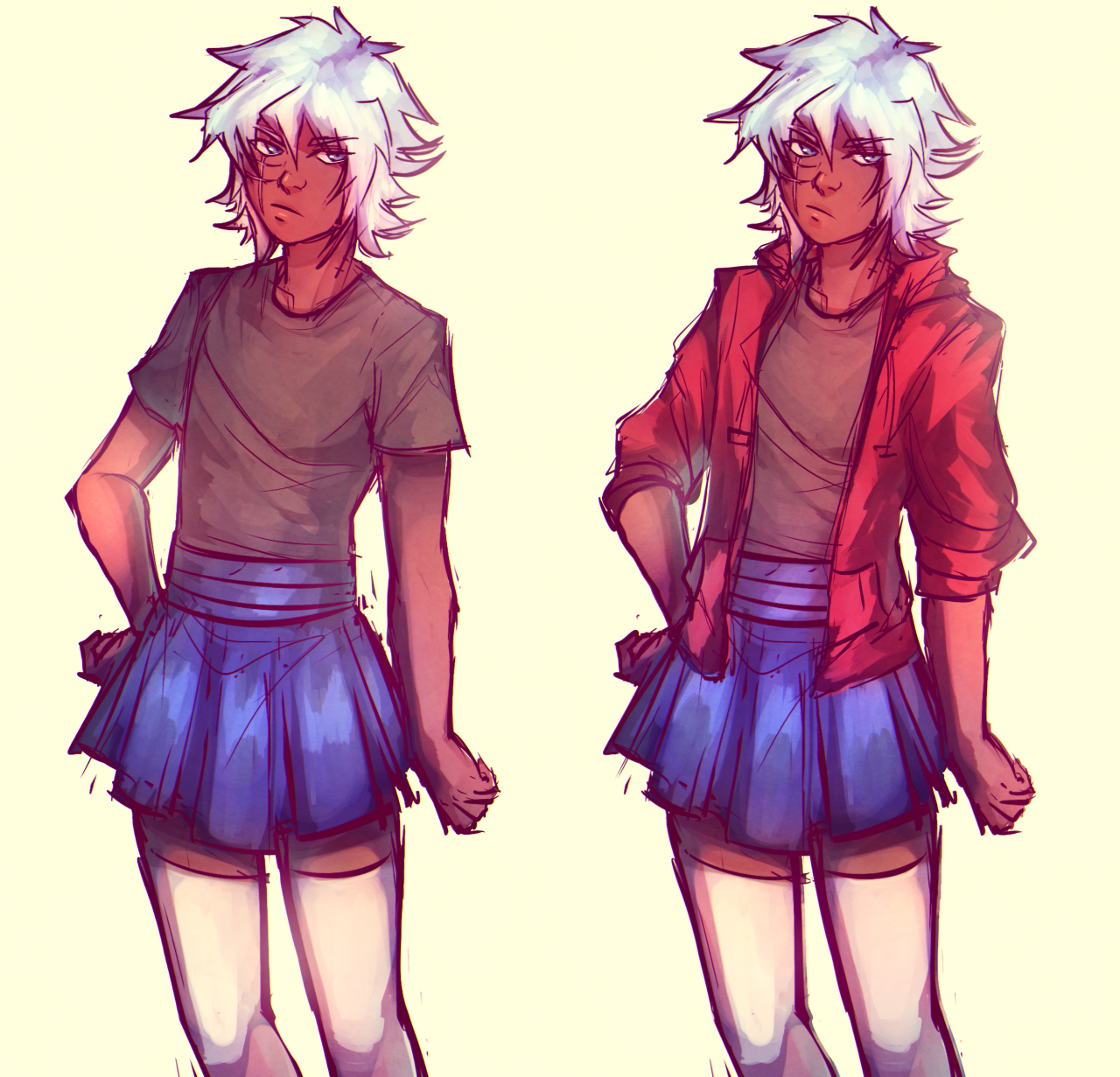 girahimu-sama:  bakura can rock a skirt no matter what era he’s in fite me 