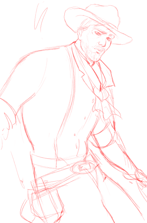 sketching arthur morgan from red dead redemption, the latest cowboy beefcake craze of the nationi se